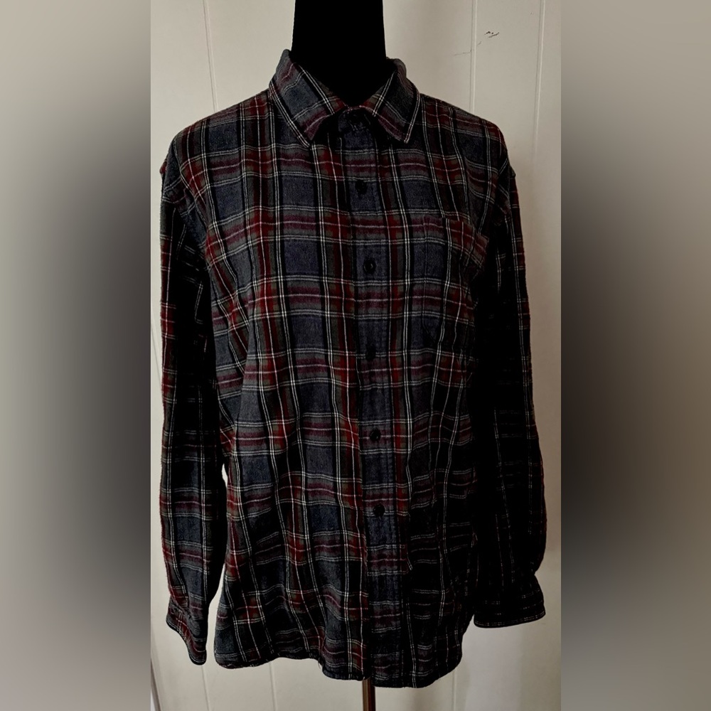 L.L. Bean Men's Casual Plaid Shirt - Red and Black